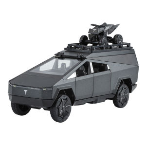 1:32 Scale Tesla Cybertruck RV Pickup Alloy Car Model Diecast Car Sound Light Car Lovers Collection Kids Birthday Gift Metal Boys Toys