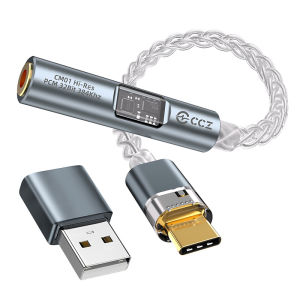 CCZ CM01 USD C Sang 3.5mm Bộ Chuyển Đổi Âm Thanh 8 Lõi Đơn Tinh Thể Đồng Mạ Bạc Với Chip DAC 32bit CX31993+MAX97220