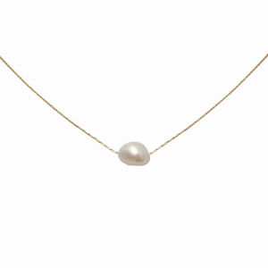 สร้อยคอจี้บาร็อคไข่มุกน้ำจืดธรรมชาติรูปทรงผิดปกติ • เครื่องประดับกันน้ำไม่เสื่อมเสีย • สร้อยคอสแตนเลสไททาเนียมเหล็กชุบทอง18K 316L สำหรับผู้หญิง NL170