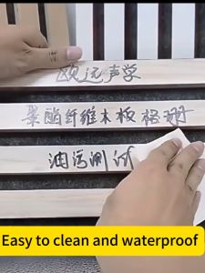 Modern Makeovers wood panel fluted wall panel 3D wood grain wall sticker waterproof grille design TV background