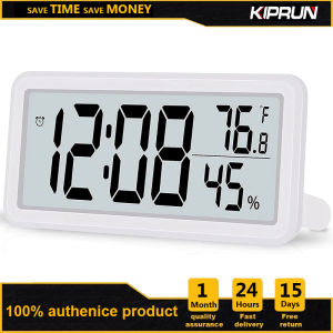 Kiprun Đồng hồ báo thức kỹ thuật số đồng hồ để bàn hoạt động bằng pin đồng hồ điện tử LCD cảm biến độ ẩm nhiệt độ phòng ngủ trong nhà đồng hồ treo tường