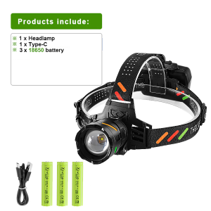 2026New Powerful LED Headlamp Aluminium Alloy Headlight 1200W Rechargeable Led Headlamp Camping Searching Hunting Fishing