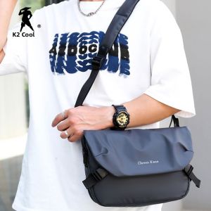 Large Capacity Mens Commuter Shoulder Bag with Cover Workwear Style Casual Sports Crossbody Bag for Class Oxford Cloth Street Trend