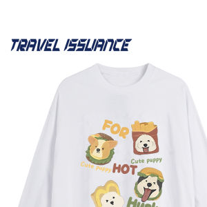 Áo Thun Dài Tay Cổ Tròn in Hình Bánh Burger Và Khoai Tây Chiên Kiểu Mỹ Cổ Điển Cho Cặp Đôi Áo Thun Nam Mùa Thu Thường Ngày