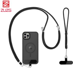 ZUZG สายโทรศัพท์2แพ็ค-1 × สายคล้องคอที่สามารถปรับได้1 × สายรัดข้อมือCrossbody สากลมัลติฟังก์ชั่นเข้ากันได้กับสมาร์ทโฟนส่วนใหญ่ (สีดำ)