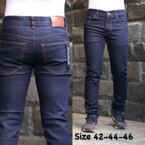 Jumbo Celana Jeans Panjang Pria Big Size 42-46 Stretch Denim Melar Tebal Slimfit Skinny