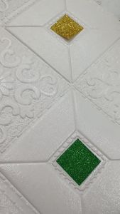 WD Wallpaper Stiker Foam Motif Batik Ungu Premium Wall Paper Sticker Dinding