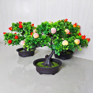 Wolf.id PBP162 Bunga Plastik Tanaman Buah Bonsai Dekorasi Meja Rumah Fruit Flower Buatan BISA COD