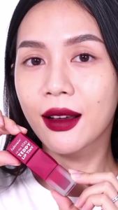 Teddy Lip Tint Waterproof Makeup Lip Stain Super Stay Long Lasting Matte Lipstick for Up To 12H Wear Mascara Tear 1 Count