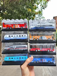 Large Alloy Double-decker Bus Toy Model for Boys London School Bus Public Car Childrens Play Vehicles Metal Toy Slide Ahead