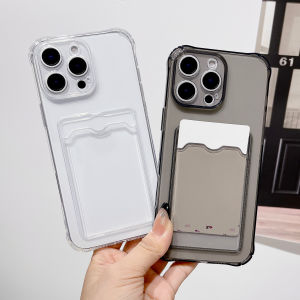 Ốp Lưng Silicon Trong Suốt Cho iPhone Pro Xs Max Air 16e XR 7 8 6 6s Plus SE 2020 2022 Có Khe Đựng Thẻ ATM Bảo Vệ Toàn Diện