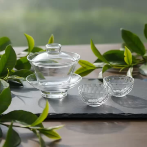Bộ Gaiwan Thủy Tinh 200ml + 2 Ly Trà Kim Cương 30ml