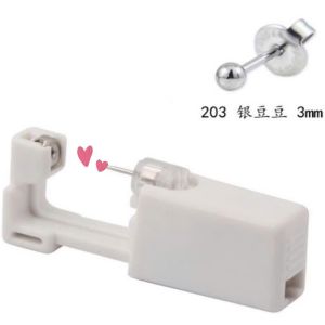 1 chiếc mã 203 ( bi tròn trắng) bấm lỗ tai dùng một lần chất liệu titan không gỉ