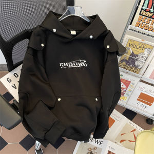 Hooded Sweatshirt Men Spring and Autumn American Retro Heavy Weight Stylish Niche Style Handsome Loose Casual Hoodie Coat
