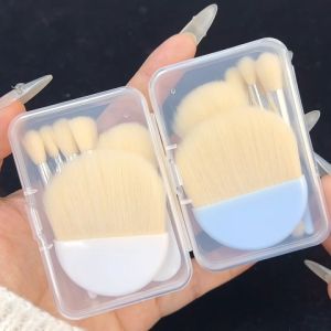 6Pcs Mini Makeup Brushes Portable Makeup Brush Set Travel Eyeshadow Brush with Box Soft Eyeshado Foundation Powder Brush Professional Small Eyeshadow Brush