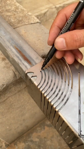 Multifunctional Metal Ruler Square Tube Bending Ruler 90 Degree Angle Rounded Corner Auxiliary Cutting Marking Ruler