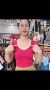 Áo Croprop NAQI 1050 thể thao tập gym chạy bộ – có mút ngực fom tôn dáng