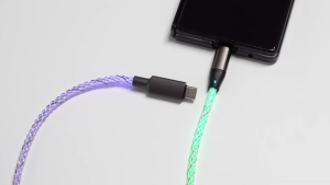 Kabel Data USB LED RGB Fast Charger 66W 6A Type C Lightning Micro USB