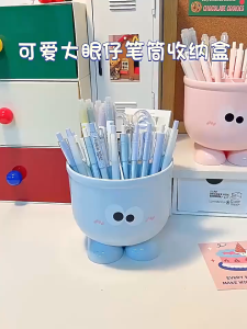 Ống cắm bút để bàn hình thú dễ thương có nắp chia ngăn LILA OBMATLAC65