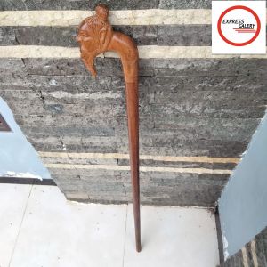 tongkat jalan kayu kelor emas ukir brahmana C27