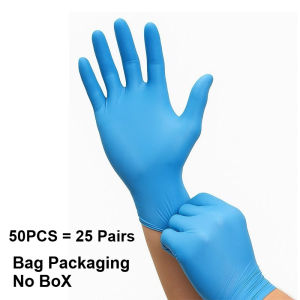 10/20/50/100PCS Bule Nitrile Disposable Gloves Powder Latex Free Cleaning Gloves for Beauty Hair Dye Safety Work Kitchen Glove