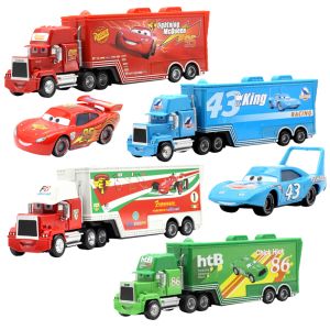 Disney | Hot Disney Pixar Cars And Truck Set Lightning Mcqueen Dinoco Hauler Mack Truck Model The King Racing Car Birthday Gift for Boys