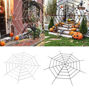 150/250cm Black White Spider Web Giant Stretchy Cobweb For Home Bar Garden Haunted House Horror Props Halloween Party Decoration
