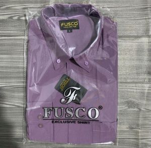 Fusco-Kemeja Formal Reguler Warna Ungu Taro✓Kemeja Pria Polos Lengan Panjang
