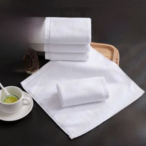 10 Pack High Quality Hotel White Small Square Towel Towel Cotton Face Wash Hotel Beauty Salon Thickened Hand Cleaning Pure Color