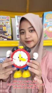 [KST] Mainan Jam Edukasi Interaktif Montessori Belajar Waktu Angka Warna Anak Hadiah Spesial