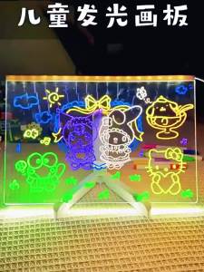 Potdemiel | 2026 NEW Light Up Acrylic Message Board Rewritable DIY Glowing Drawing Board Message Lamp With 7Colorful Pens and Drawing Book