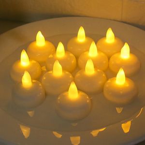 12-48pcs LED Floating Candles Flameless Flickering Tea Lights Candles for Bathtub Swimming Pool Vase Valentine Christmas Decor