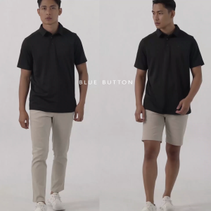 BLUEBUTTON Essential Short Pants Cloud Celana Pendek Pria Stretch