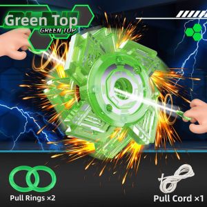 WOWEIAOKUANG | Stress Relief Rope Pulling Spinning Gyroscope Firewheel Toy with Sparkles