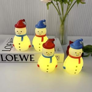 LED Christmas Night Light Cute Santa Claus Snowman Children Bedroom Bedside Ornaments For Holiday Christmas Decora Night Lamp