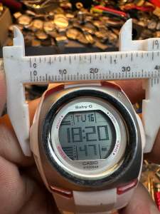 Đồng hồ nam hoặc nữ hiệu Ca.SIO Điện tử BABY G size 415mm có báo thứcChronographđèn sángdây đeo plastic zin chuẩn hãng chống nước tốt lên đến 10BAR
