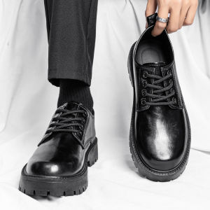 Business Casual Leather Shoes for Men Summer 2024 New Style Thick Bottomed Formal Wear Teenage British Style Student Loafers