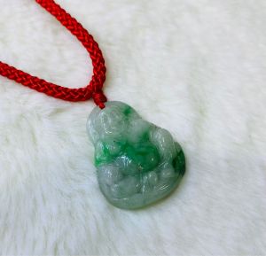 Vòng cổPhật Di Lặc đá ngọc cẩm thạch bình an cho bé luôn vui vẻ lạc quan yêu đời