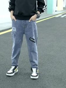 6-14 Years Old High Quality Denim Pants for Kids Boys Trendy Korean Style Cargo Leg Baggy Casual Pants for Boys