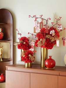 New Year Decoration Fortune Fruit Hug Bucket Opening Ceremony Lucky Bucket Moving Gift Home Decorations Chinese Style Plant Shape