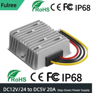 DC to Voltage Converter DC 12V 24V Step-Down to 5V 20A 100W 10A 50 Decompression Regulator Power Converter Waterproof Module