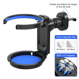 SEAMETAL | SEAMETAL 2 in 1 Car Cup Holder Phone Mount Magnetic Air Vent Holder 360° Rotatable Foldable Drink Holder Universal Phone Holder