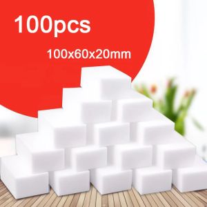 100Pcs/set Melamine Sponge Eraser Sponge Cleaner Cleaning Magic Sponge For Kitchen Bathroom Cleaning Tools Car Office Cleanser