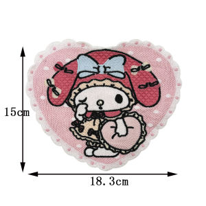 Mới Cartoon Thêu Kitty Cat Melody Túi Xách Tay Màu Hồng Tay Ngắn Thời Trang Vá Vải Thủ Công DIY