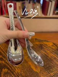 Satu Keluarga Sendok Bebek Stainless C1414 Sendok Makan Penutup Anti Karat Gaya Korea Serbaguna