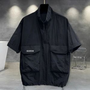 Áo Thun Polo Cổ Bẻ Tay Ngắn Cổ Điển Cỡ Lớn Mùa Hè Cho Nam Thương Hiệu Thời Trang Công Sở Có Túi