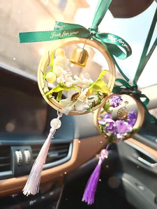 Paket DIY Lonceng Angin & Karangan Bunga - Dekorasi Jendela/Balkon/Mobil Yang Estetik