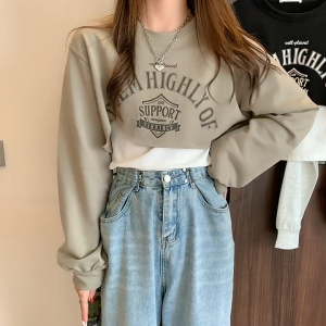 Y2K 3PCS/Single Outfits for Women - Crop Top Sweatshirt with Vest & High Waist Wide Leg Pants Casual Matching Set