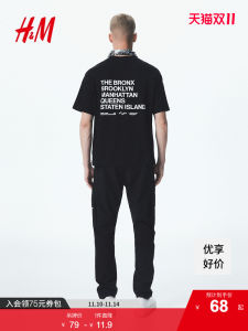 HM นุ่ม เสื้อยืดพิมพ์ลาย หลวม แขนสั้น ผู้หญิง เสื้อยืด อินเทรนด์ เสื้อชั้นใน ฤดูใบไม้ร่วง สินค้ามาใหม่ ผ้าฝ้าย คอกลม 100