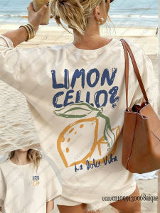 Hot Toys | Lemon Print T-shirts For Women Summer Fruit Pattern Cotton Tshirts Loose Oversized Street Tees Beach T-shirt Y2K Couple Tops